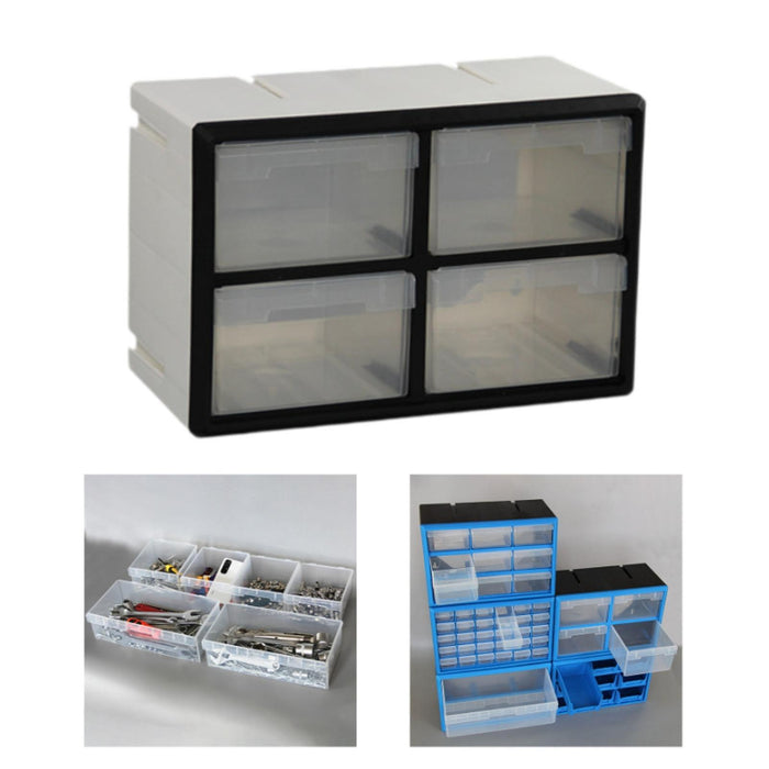 Crofta Drawer Storage Cabinet Organizer Home Container for Small Items Beads Screws 4 drawers