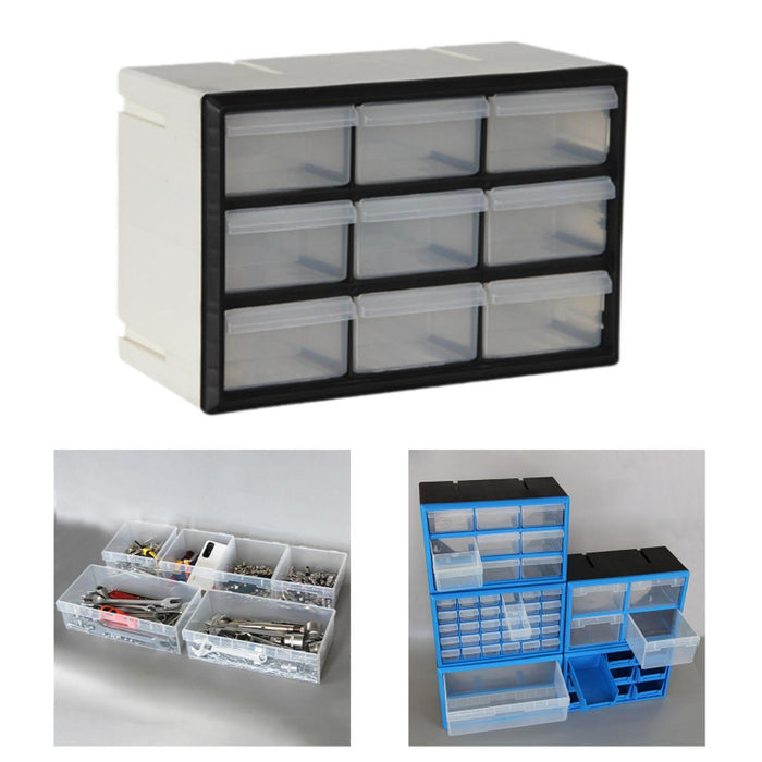 Crofta Drawer Storage Cabinet Organizer Home Container for Small Items Beads Screws 9 drawers