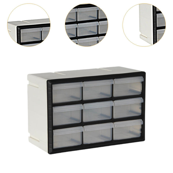 Crofta Drawer Storage Cabinet Organizer Home Container for Small Items Beads Screws 9 drawers