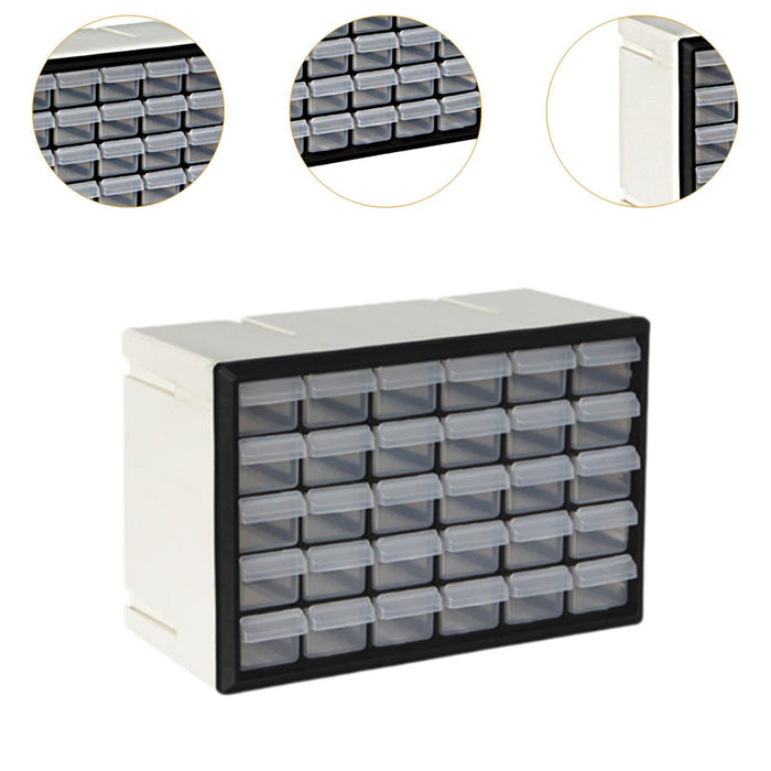 Crofta Drawer Storage Cabinet Organizer Home Container for Small Items Beads Screws 30 drawers