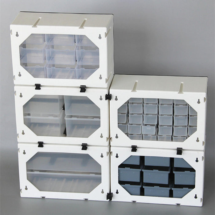 Crofta Drawer Storage Cabinet Organizer Home Container for Small Items Beads Screws 9 grid