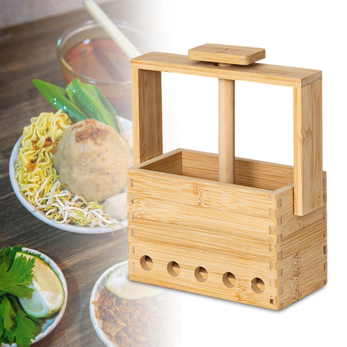 Crofta Meatball Dispenser Tool Bamboo Meatball Making Tool for Household BBQ Burger Dia 15mm 5 Holes