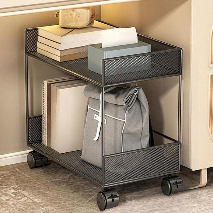 Crofta Metal Rolling Cart Multipurpose Mobile Rolling Cart for Kitchen Hotel Office L