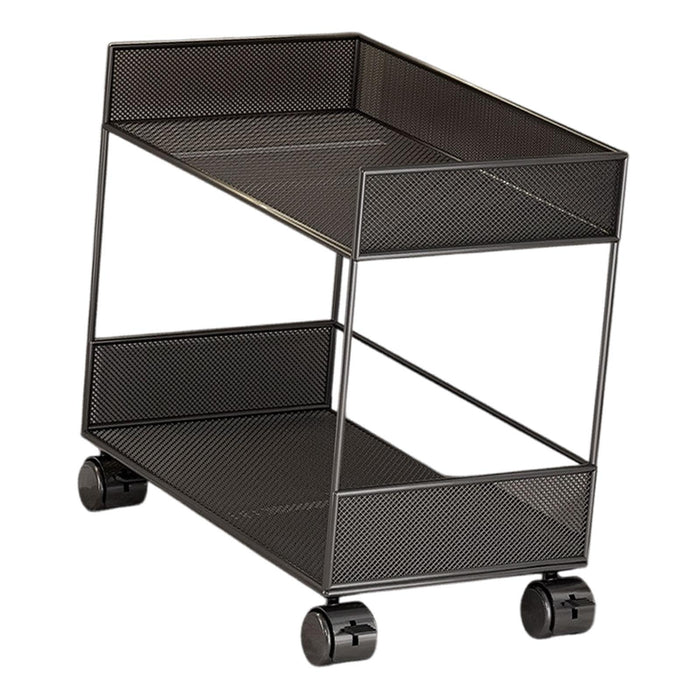 Crofta Metal Rolling Cart Multipurpose Mobile Rolling Cart for Kitchen Hotel Office L