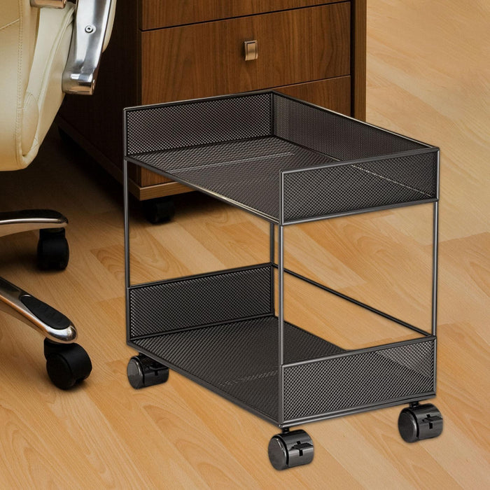 Crofta Metal Rolling Cart Multipurpose Mobile Rolling Cart for Kitchen Hotel Office M