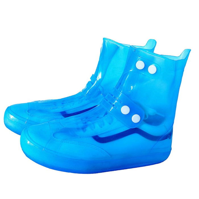 Waterproof Rain Snow Shoe Covers Foldable Thicken Sole Overshoes Blue L