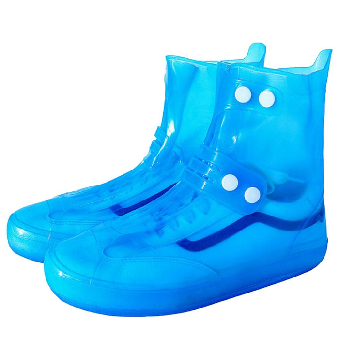 Waterproof Rain Snow Shoe Covers Foldable Thicken Sole Overshoes Blue L