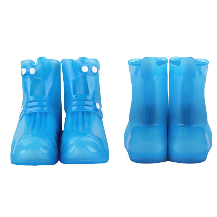 Waterproof Rain Snow Shoe Covers Foldable Thicken Sole Overshoes Blue L