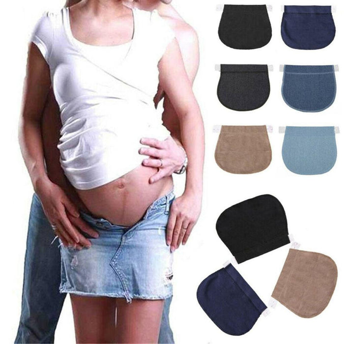 3pcs Waist Extender Pregnant Adjustable Waistband Expanders Black Navy Khaki