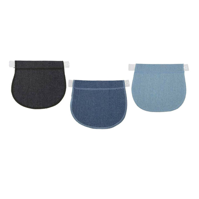 3pcs Waist Extender Pregnant Adjustable Waistband Expanders Gray Denim Blue