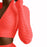 Workout Suit Knitting Yoga Clothes Top Long Sleeve for Fitness Running L Orange