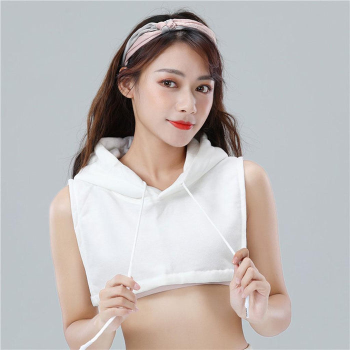 Women False Collar Clothes Cotton Fake Collar with Hat for Winter Autumn White