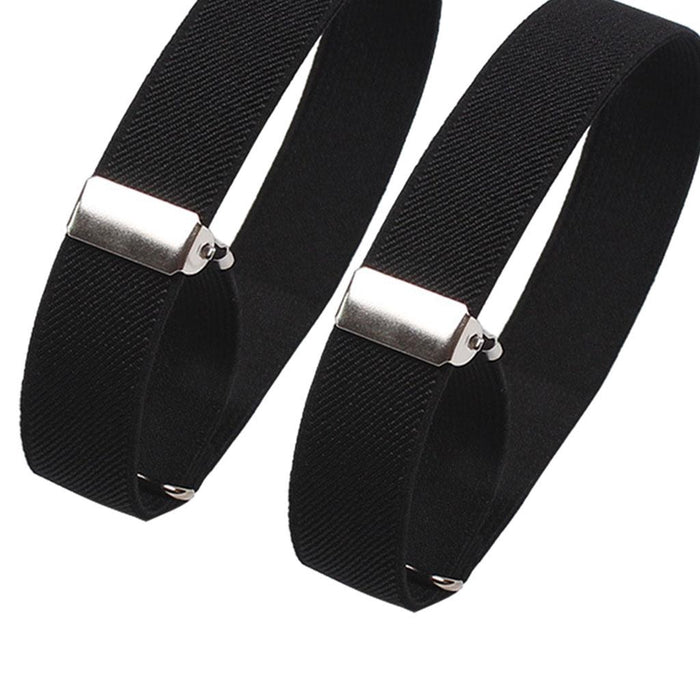 2 Pieces Fashion Mens Shirt Sleeve Holder Elasticated Armbands Women Black