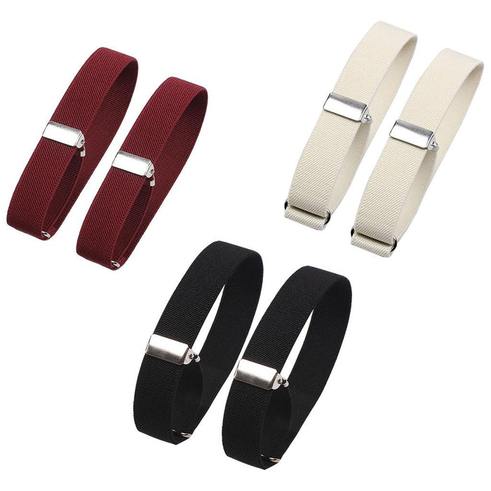 2 Pieces Fashion Mens Shirt Sleeve Holder Elasticated Armbands Women Black