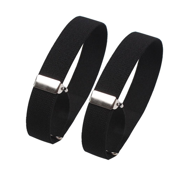 2 Pieces Fashion Mens Shirt Sleeve Holder Elasticated Armbands Women Black