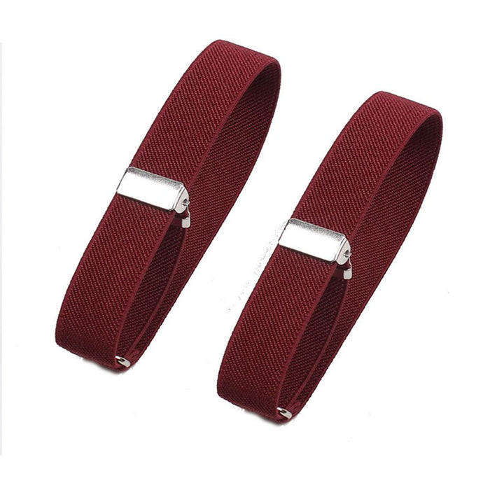 2 Pieces Fashion Mens Shirt Sleeve Holder Elasticated Armbands Women Red