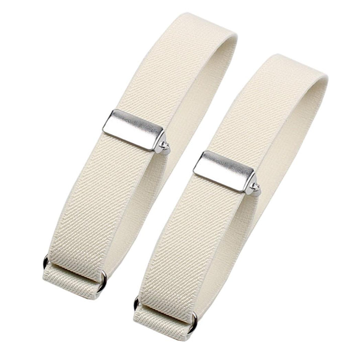 2 Pieces Fashion Mens Shirt Sleeve Holder Elasticated Armbands Women White