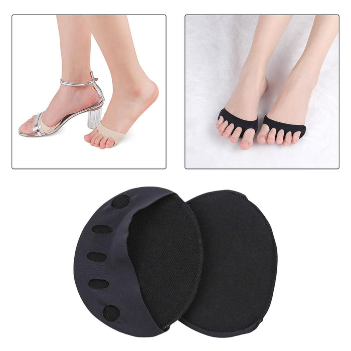 2x Ball of Foot Forefoot Cushion Shoes Protector Runner Metatarsal Pad Black