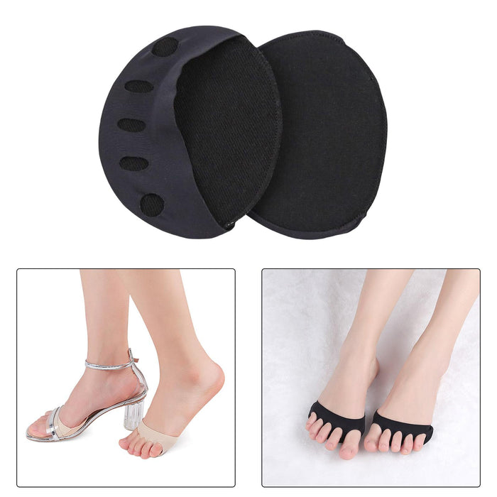 2x Ball of Foot Forefoot Cushion Shoes Protector Runner Metatarsal Pad Black