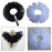 Women Tulle Ruffle Collar Halloween Costume Accessory Shawl Lapel Detachable Black