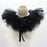 Women Tulle Ruffle Collar Halloween Costume Accessory Shawl Lapel Detachable Black