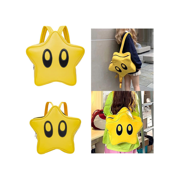 Yellow Star Backpack Cute Stylish Funny Creative Backpack for Teens Students 33x12x38cm