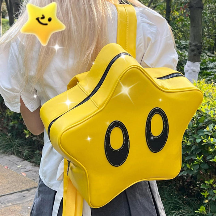 Yellow Star Backpack Cute Stylish Funny Creative Backpack for Teens Students 33x12x38cm