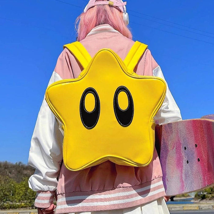 Yellow Star Backpack Cute Stylish Funny Creative Backpack for Teens Students 33x12x38cm