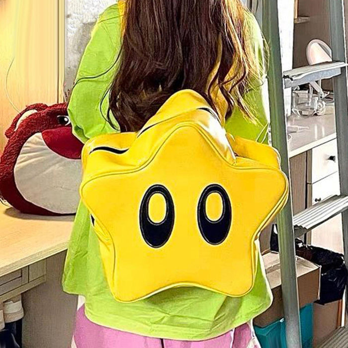 Yellow Star Backpack Cute Stylish Funny Creative Backpack for Teens Students 33x12x38cm