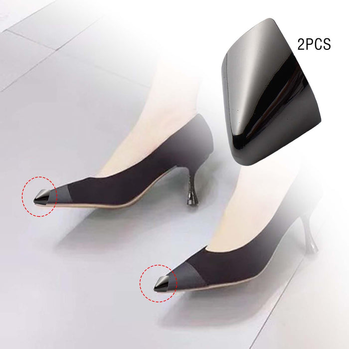 2Pcs Metal Shoes Pointed Protector Decoration Accessories High Heels Toe Cap Black