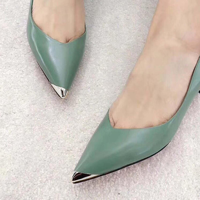 2Pcs Metal Shoes Pointed Protector Decoration Accessories High Heels Toe Cap Silver