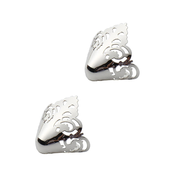 2 Pieces Metal Shoes Pointed Protector Supplies Elegant Women Shoes Tips Cap Silver