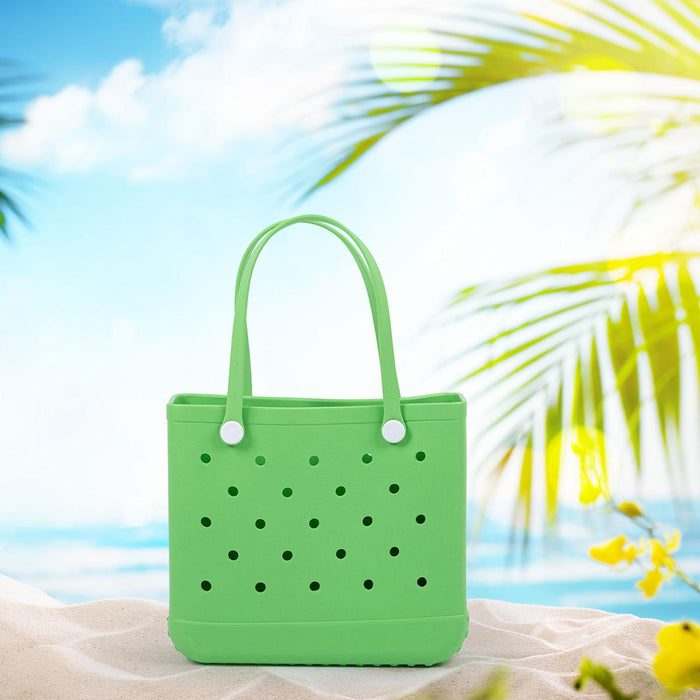 Beach Tote Bag Breathable Beach Handbag Organizer for Swimming Beach Outdoor Green