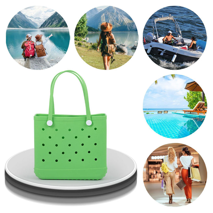 Beach Tote Bag Breathable Beach Handbag Organizer for Swimming Beach Outdoor Green