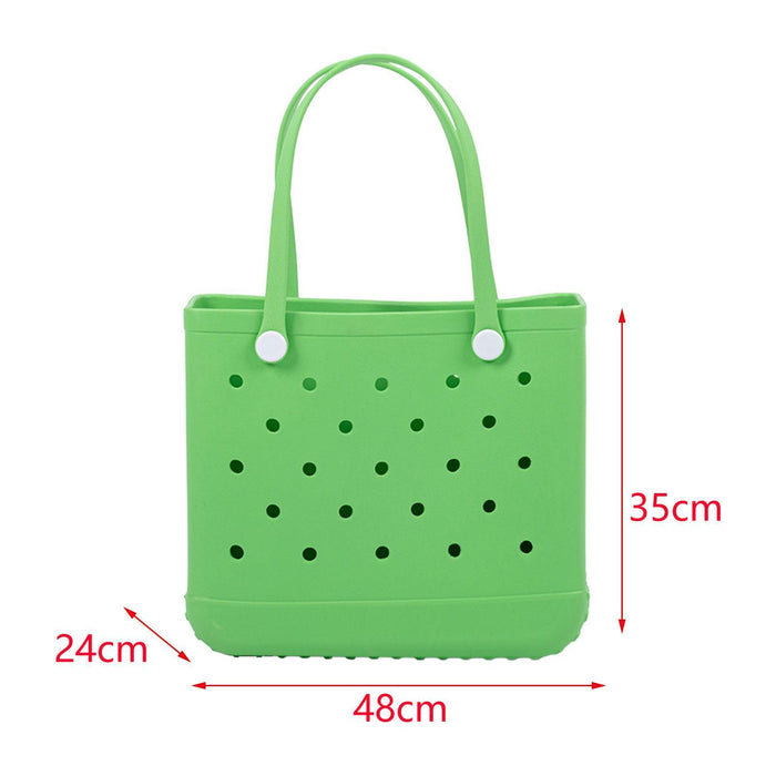 Beach Tote Bag Breathable Beach Handbag Organizer for Swimming Beach Outdoor Green