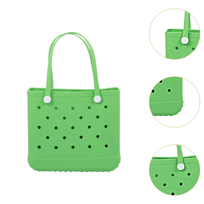 Beach Tote Bag Breathable Beach Handbag Organizer for Swimming Beach Outdoor Green