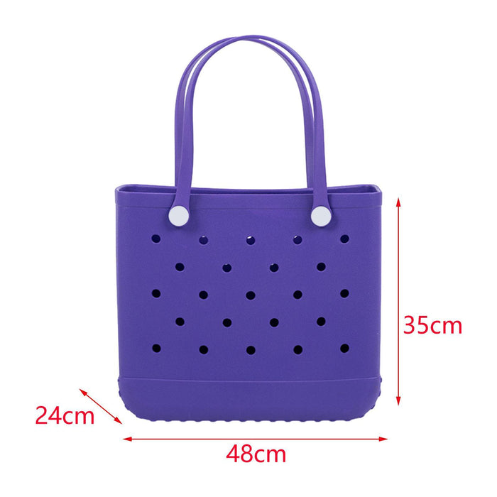 Beach Tote Bag Breathable Beach Handbag Organizer for Swimming Beach Outdoor Purple