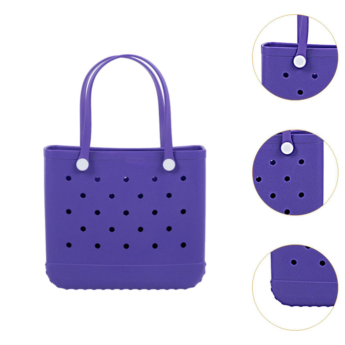 Beach Tote Bag Breathable Beach Handbag Organizer for Swimming Beach Outdoor Purple