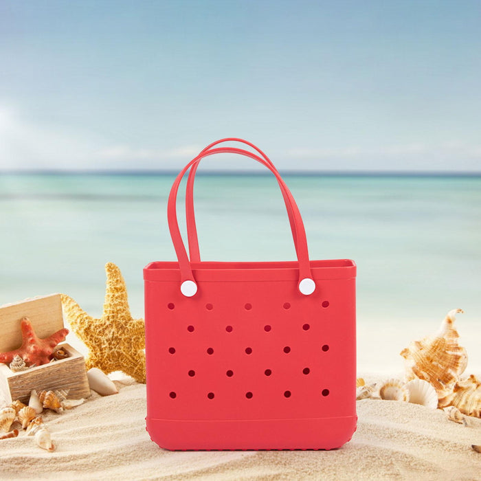 Beach Tote Bag Breathable Beach Handbag Organizer for Swimming Beach Outdoor Red