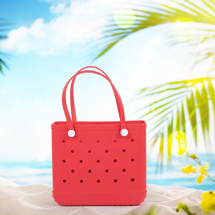 Beach Tote Bag Breathable Beach Handbag Organizer for Swimming Beach Outdoor Red