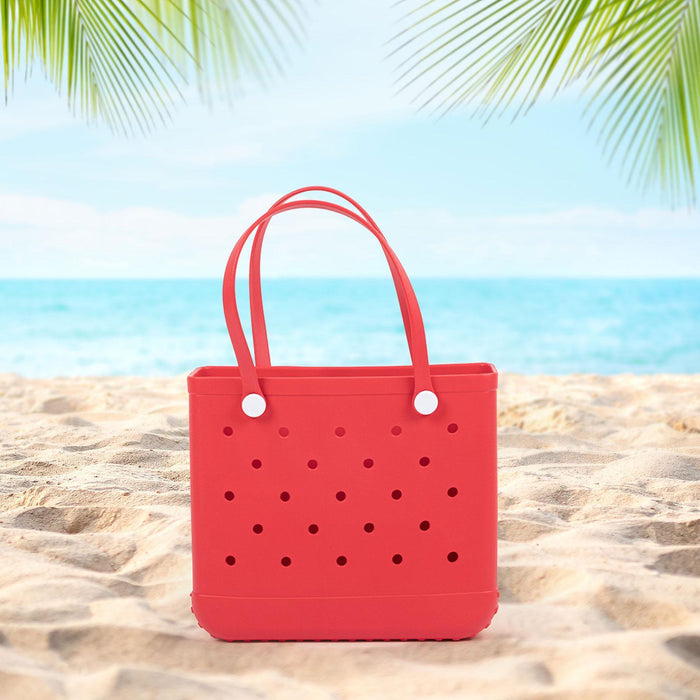 Beach Tote Bag Breathable Beach Handbag Organizer for Swimming Beach Outdoor Red