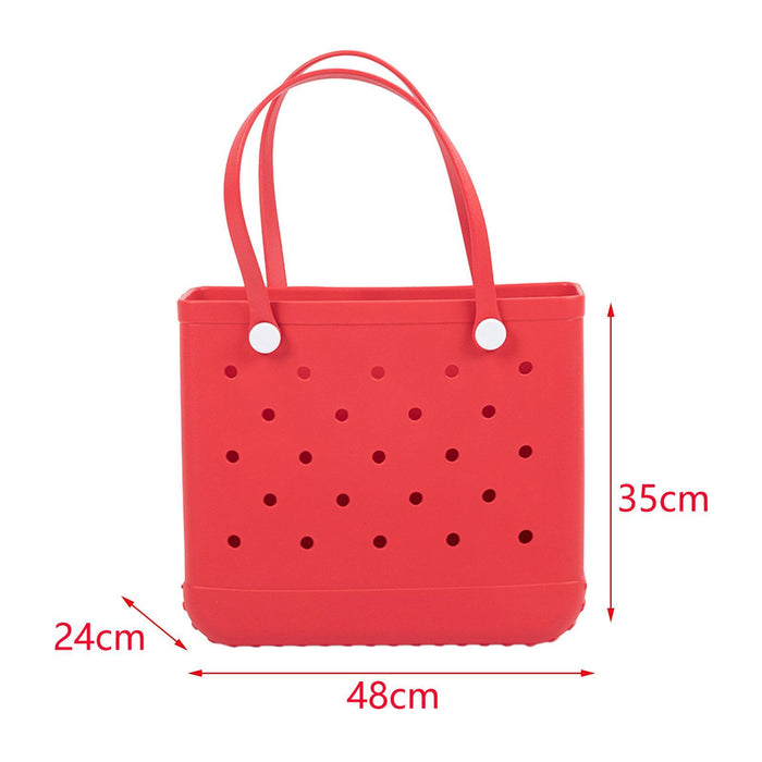 Beach Tote Bag Breathable Beach Handbag Organizer for Swimming Beach Outdoor Red