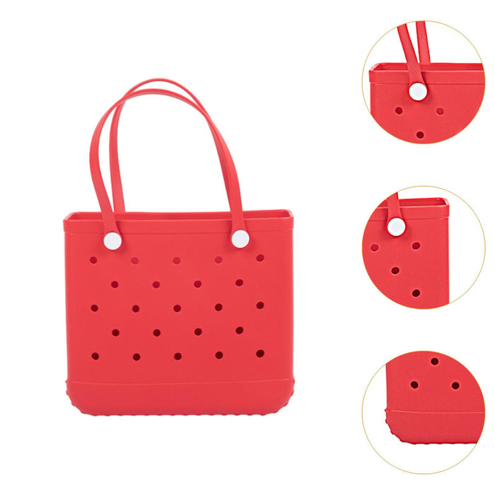 Beach Tote Bag Breathable Beach Handbag Organizer for Swimming Beach Outdoor Red