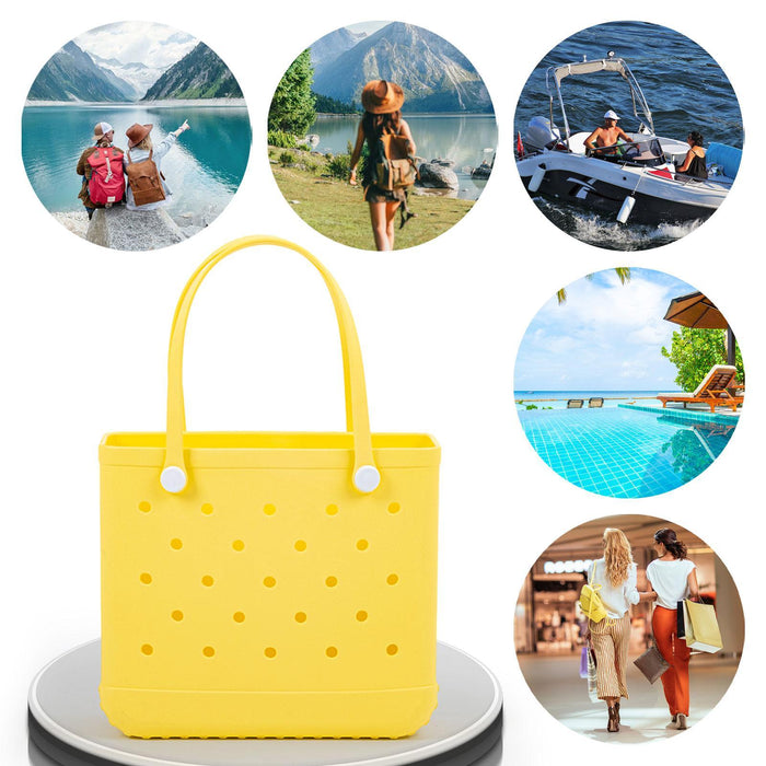 Beach Tote Bag Breathable Beach Handbag Organizer for Swimming Beach Outdoor Yellow