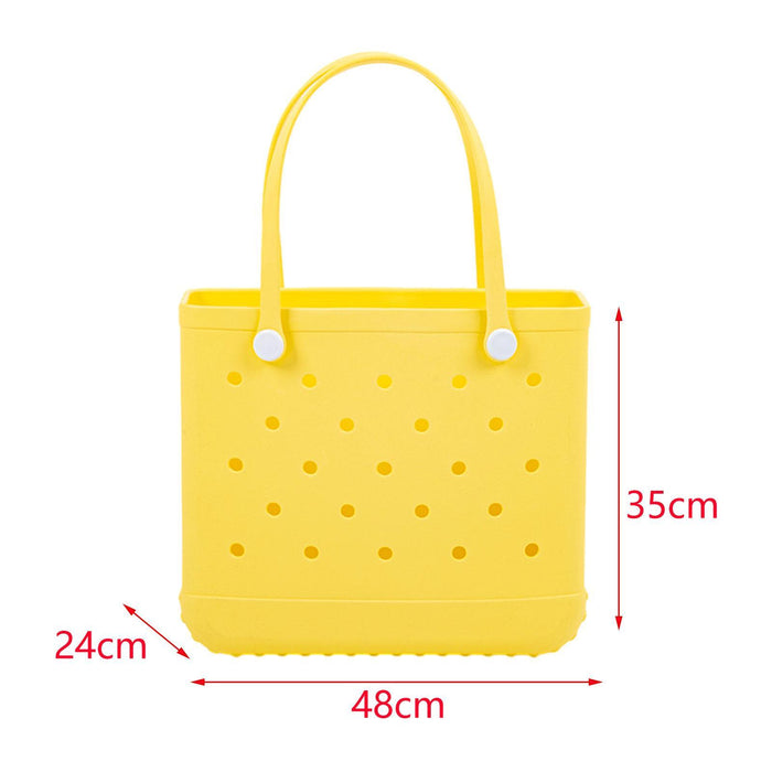 Beach Tote Bag Breathable Beach Handbag Organizer for Swimming Beach Outdoor Yellow