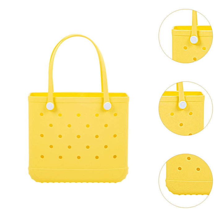 Beach Tote Bag Breathable Beach Handbag Organizer for Swimming Beach Outdoor Yellow