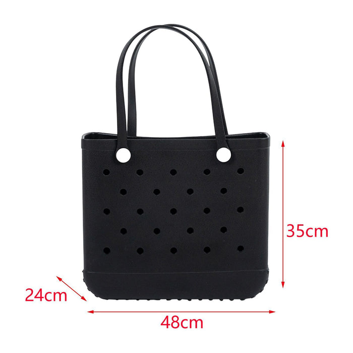 Beach Tote Bag Breathable Beach Handbag Organizer for Swimming Beach Outdoor Black