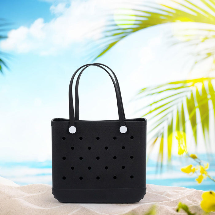 Beach Tote Bag Breathable Beach Handbag Organizer for Swimming Beach Outdoor Black