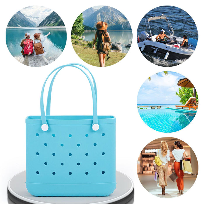 Beach Tote Bag Breathable Beach Handbag Organizer for Swimming Beach Outdoor Blue