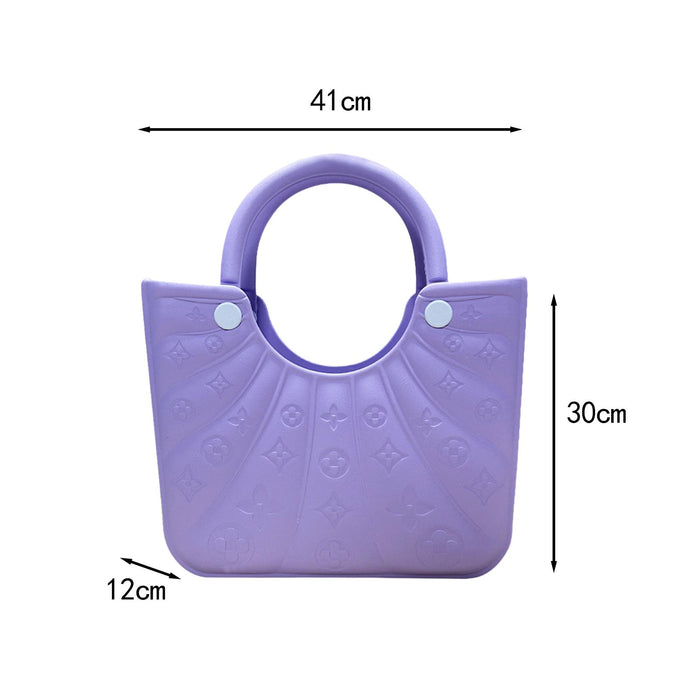 Beach Eva Bag EVA Casual Simple Handbag for Women for Party Birthday Gift Travel Purple